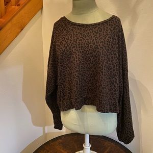 Long sleeve open back sweater top